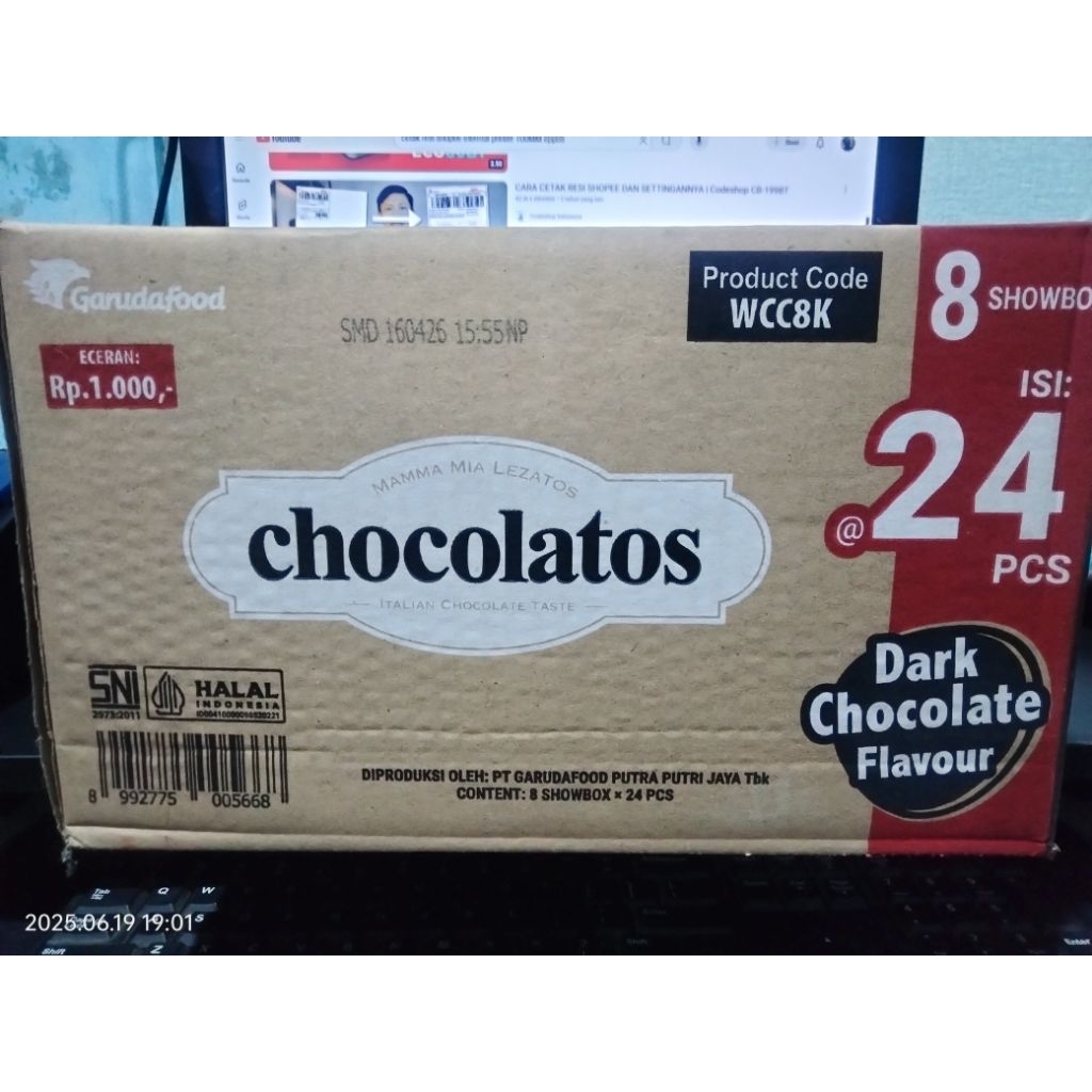 

1DUS Chocolatos Dark Chocolate Flavour isi 8showbox @24pcs