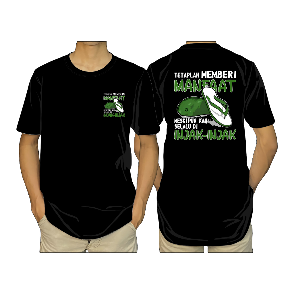 KAOS HITAM DISTRO LAKI-LAKI GAMBAR DEPAN BELAKANG BAHAN KATUN SIZE M-XXL / BAJU KAOS UNISEX