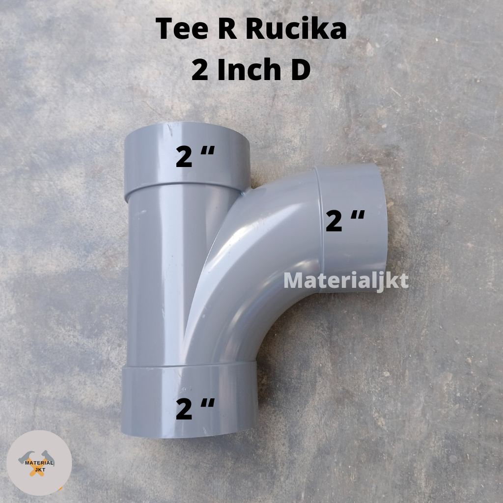 Tee R 2" inch D  Large Radius/ T Tipis  Belok  in D RUCIKA Sambungan Pipa Fitting Keni Sok Cabang 3 
