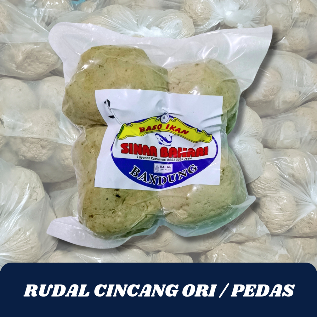

Fishari Bandung - Bakso Ikan Sinar Bahari Premium - Rudal Cincang Pedas 4 Butir Tanpa Bumbu