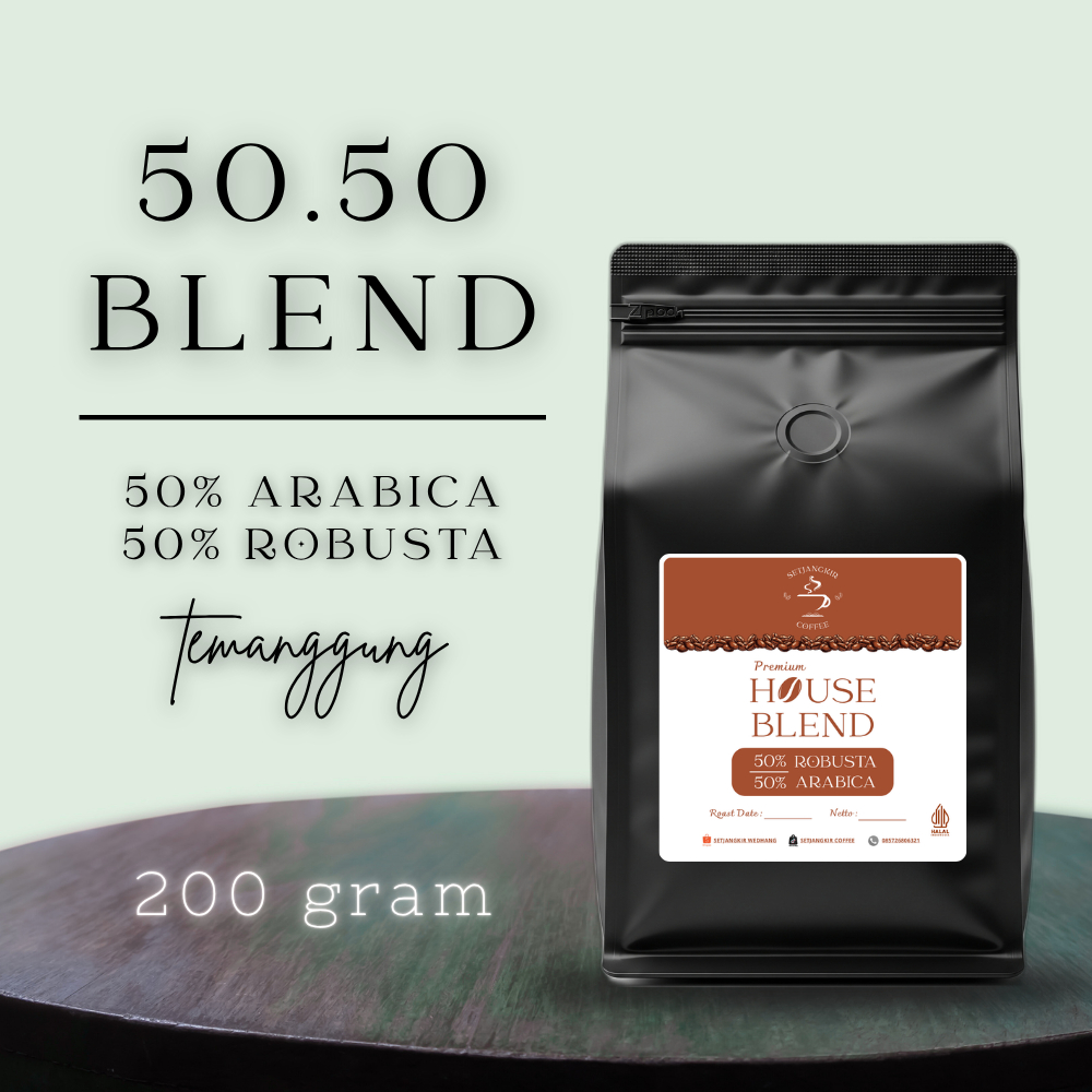 

SETJANGKIR COFFEE House Blend 50% Arabica 50% Robusta Temanggung 200 gram - Bubuk Kopi