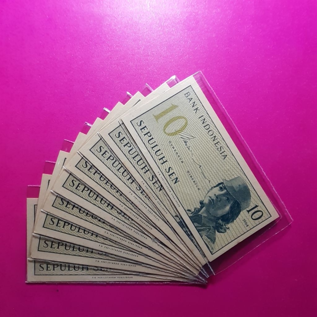 uang kuno 10 sen dwikora atau sukarelawan tahun 1964