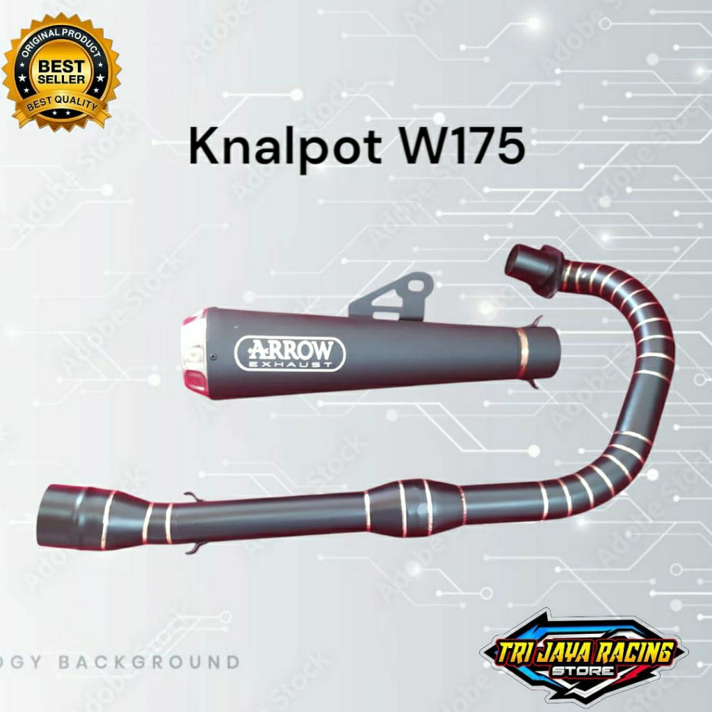 Knalpot racing arrow pro race hitam doff motor Kawasaki W175 suara ngebas gahar
