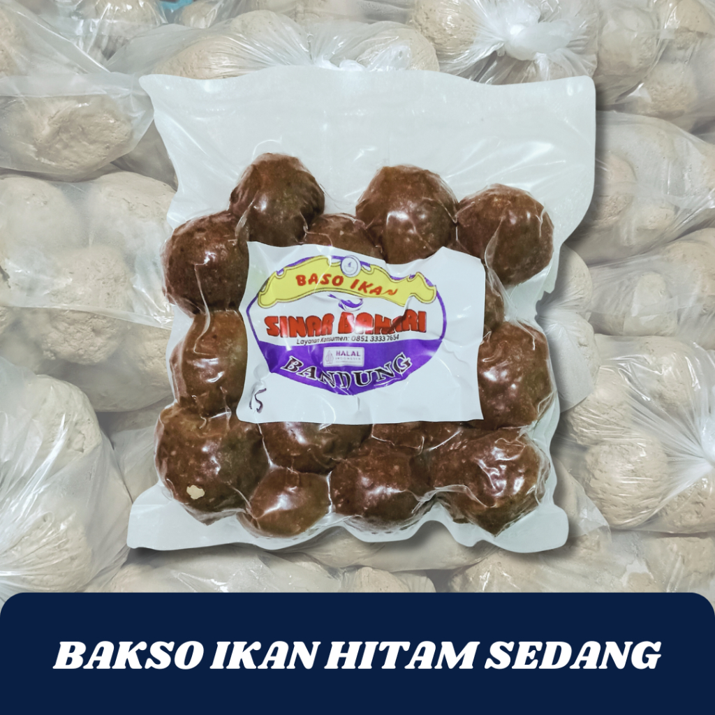 

Fishari Bandung - Bakso Ikan Sinar Bahari Premium Ukuran Sedang Hitam 15 Butir Tanpa Bumbu