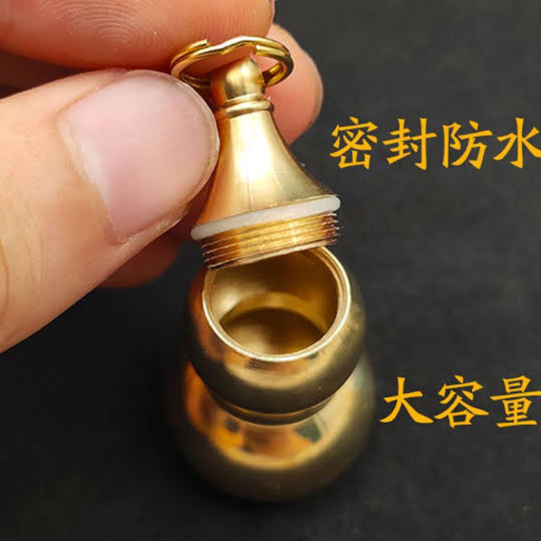 KODE F23W Liontin Tabung Labu Kuningan Super Tebal Import Size Besar