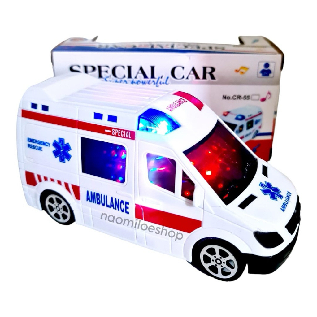 Mainan Mobil Ambulans Ambulance lampu 3d CARS mobil ambulance