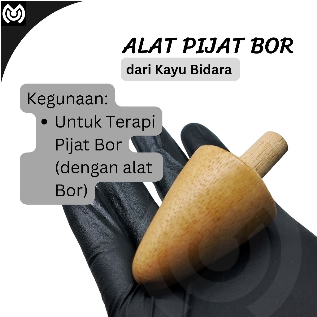 Kepala Alat Terapi Pijat Bor dari Kayu Bidara Asli Halus dan Rapi