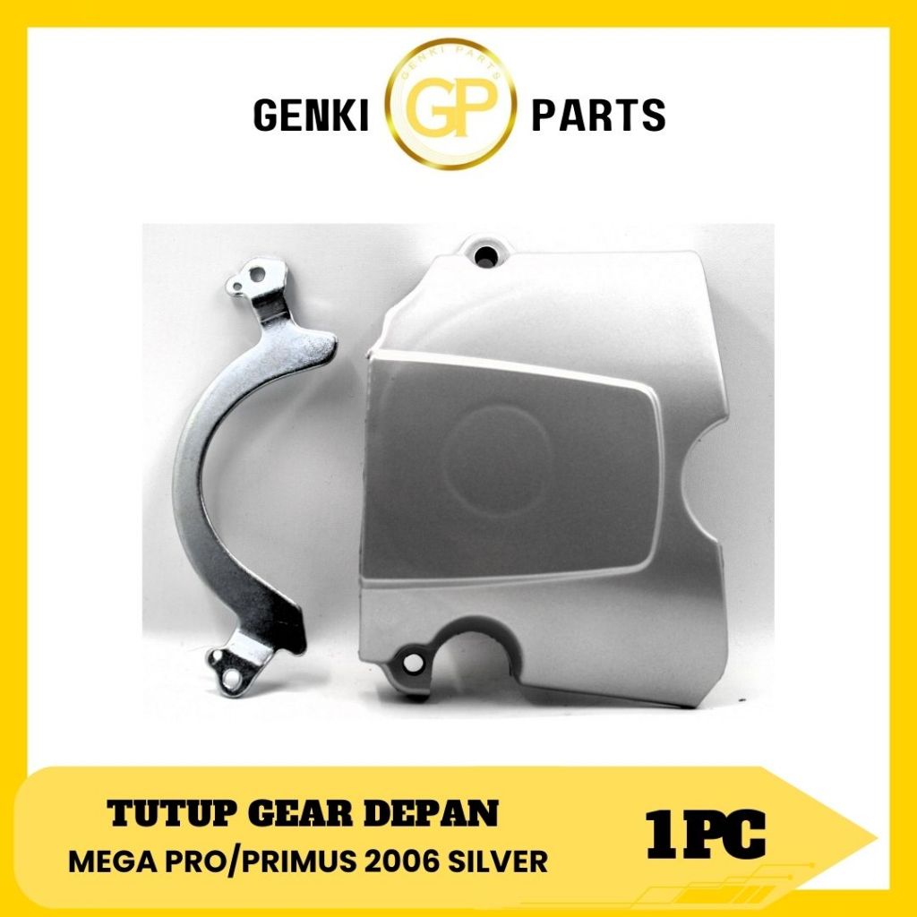 GENKI-PARTS/TUTUP-GEAR-GIGI-DEPAN/COVER/MOTOR/HONDA/MEGAPRO-PRIMUS-2006-SILVER/GRADE-ORI
