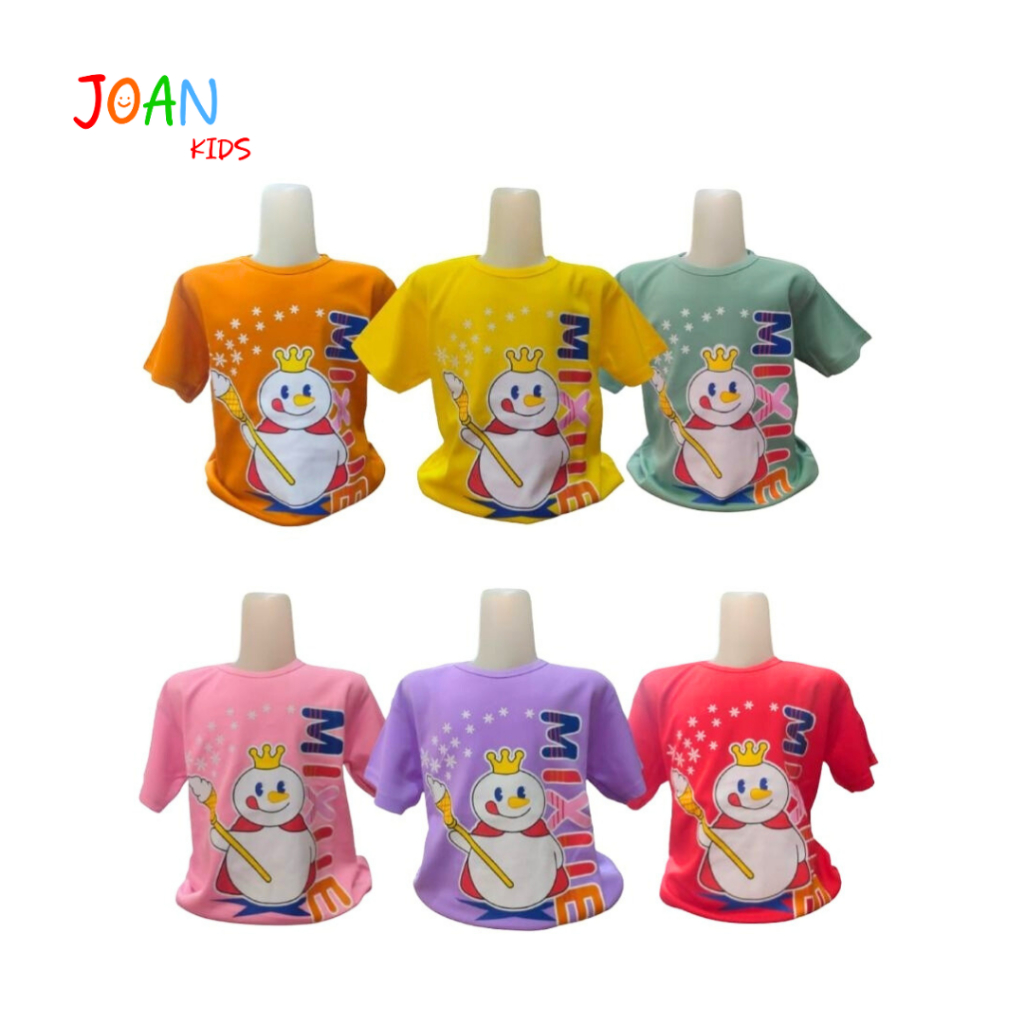 Pakaian anak perempuan baju atasan anak perempuan usia 3-8 tahun motif animasi ice cream mixue star