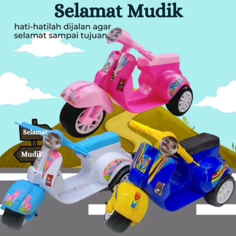 KODE Q18P Vespa Mainan Anak  Motor Vespa Mainan Anak  Mainan Anak Motor Vespa Mini Ada Musik dan Lam