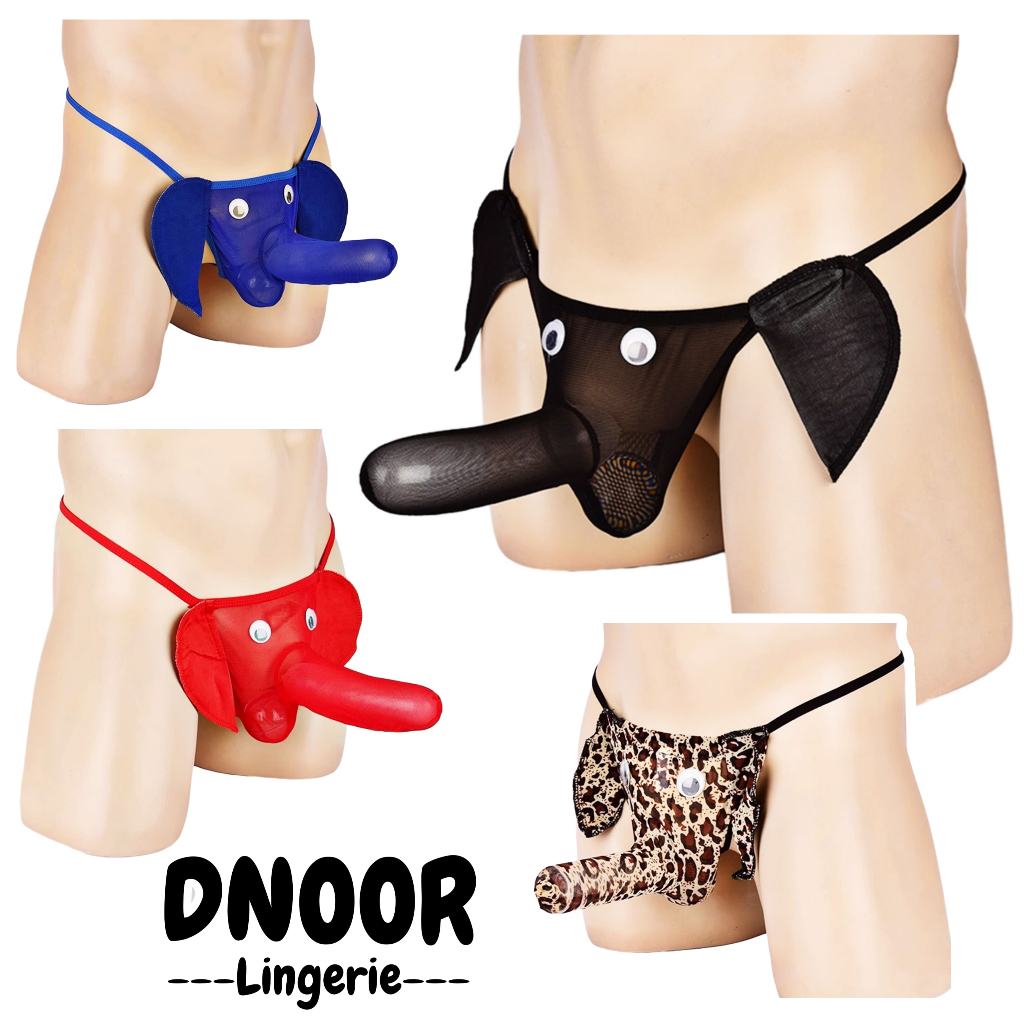 DNOOR Lingerie Elephant Celana Dalam Gstring Thong Pria Cowok Motif Gajah Belalai