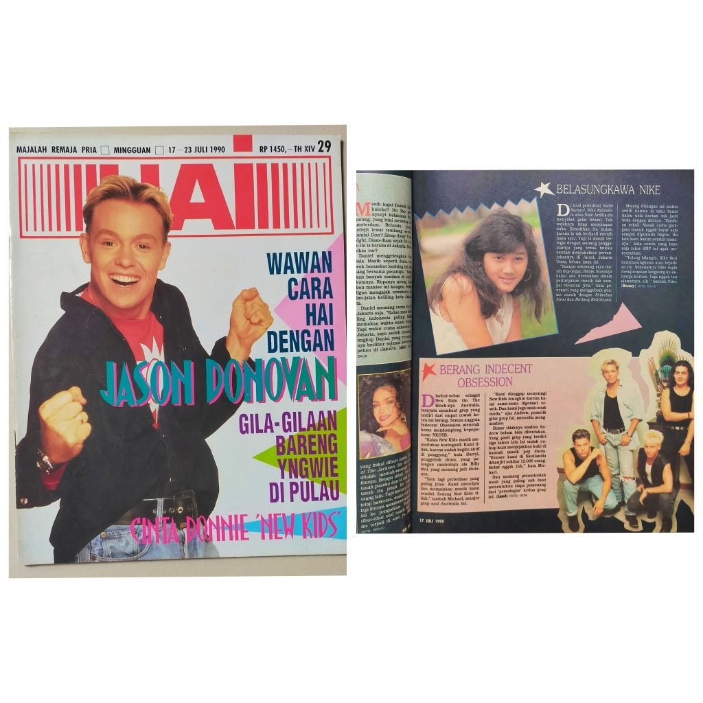 Majalah Hai 17 Juli 1990 : Cover Jason Donovan + ada Nike Ardilla + Yngwie Malmsteen