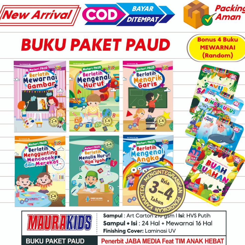 KODE G56X BUKU MATERI PAUD USIA 34 TAHUN JABA MEDIA BOOKS
