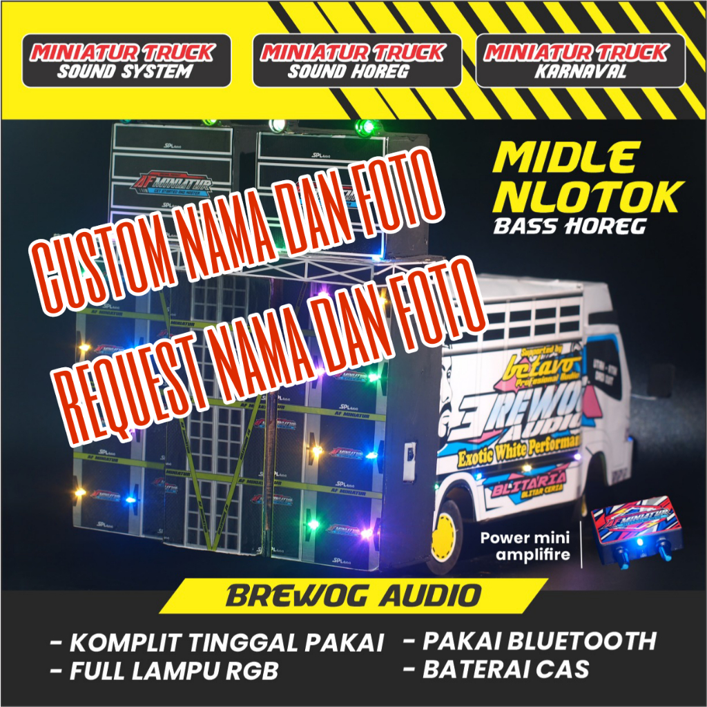 Miniatur Truk Sound Horeg /Brewog Audio/Truk Oleng Mainan Anak Viral