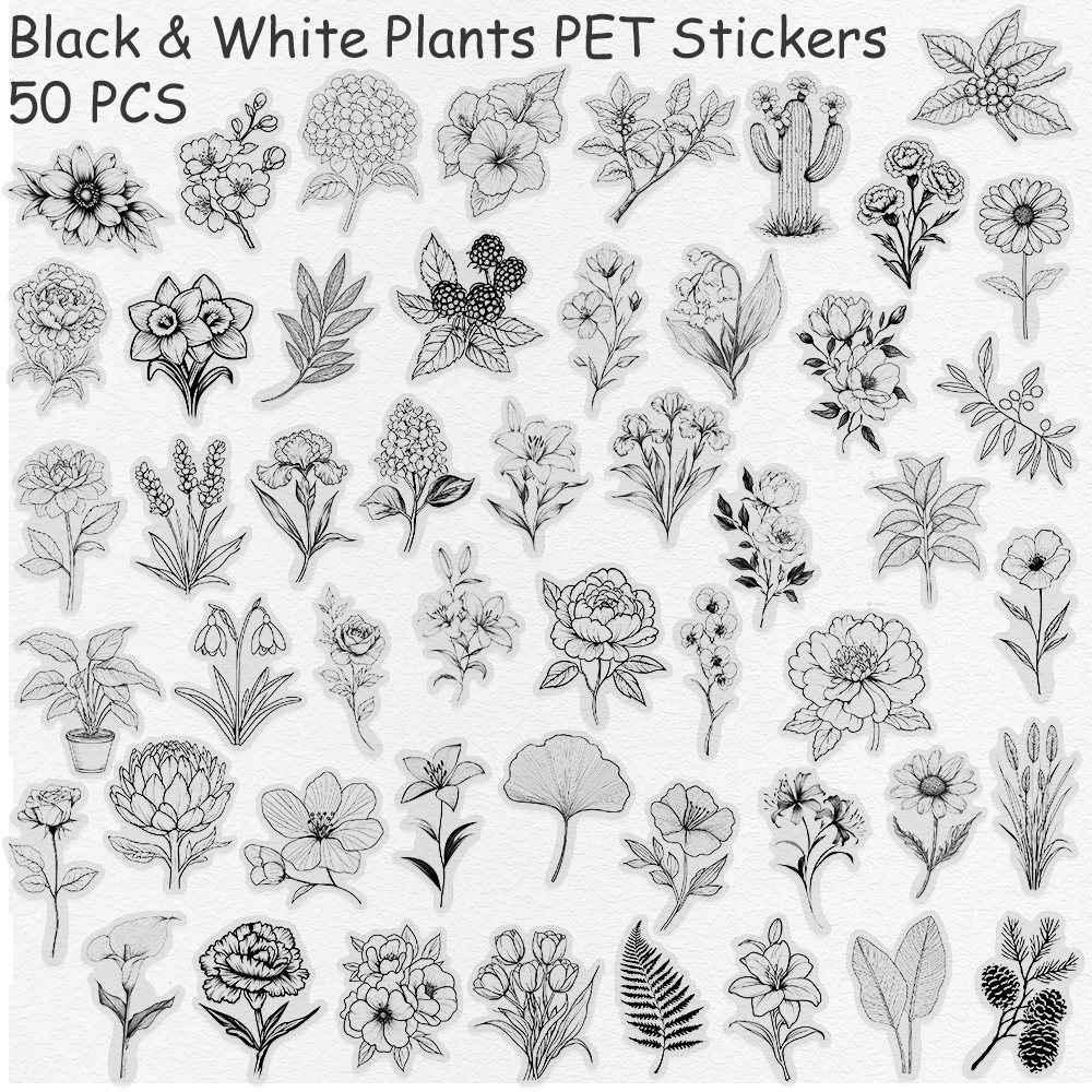 

Stiker Bunga dan Bulu Hias Black & White