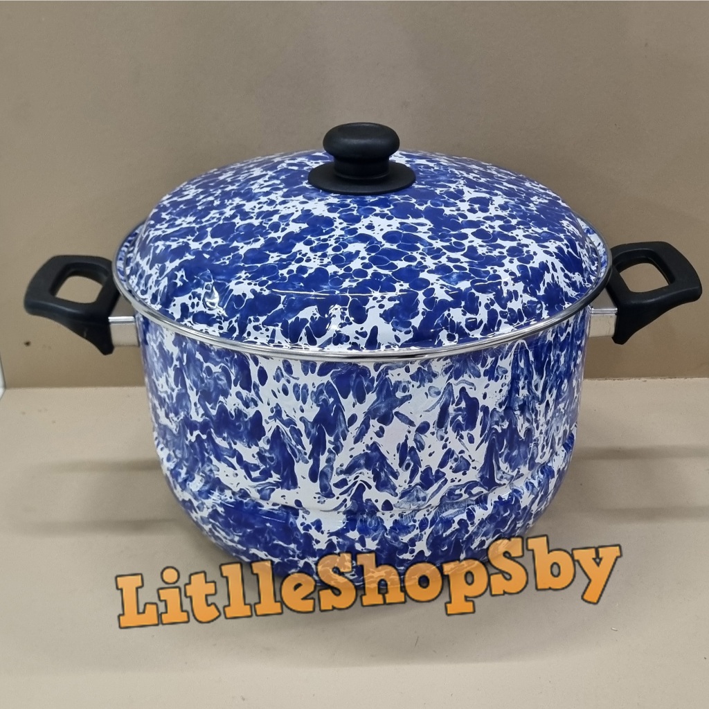 Panci Jumbo Besar Enamel 30cm Biru Blirik Loreng