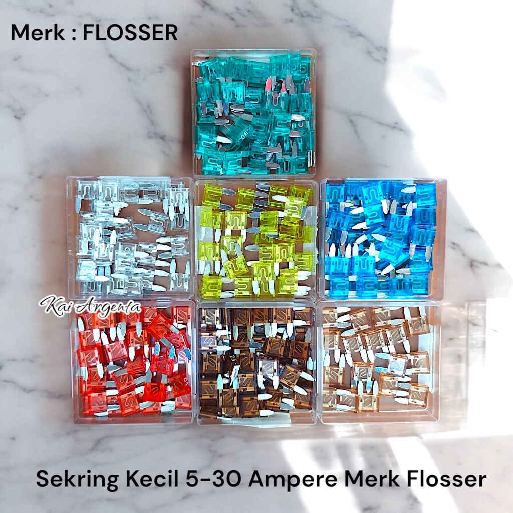 Sekring Tancap Kecil Flosser 5A,7,5A 10A 15A 20A 25A 30A - Fuse Mini Merk Flosser Original From Germ