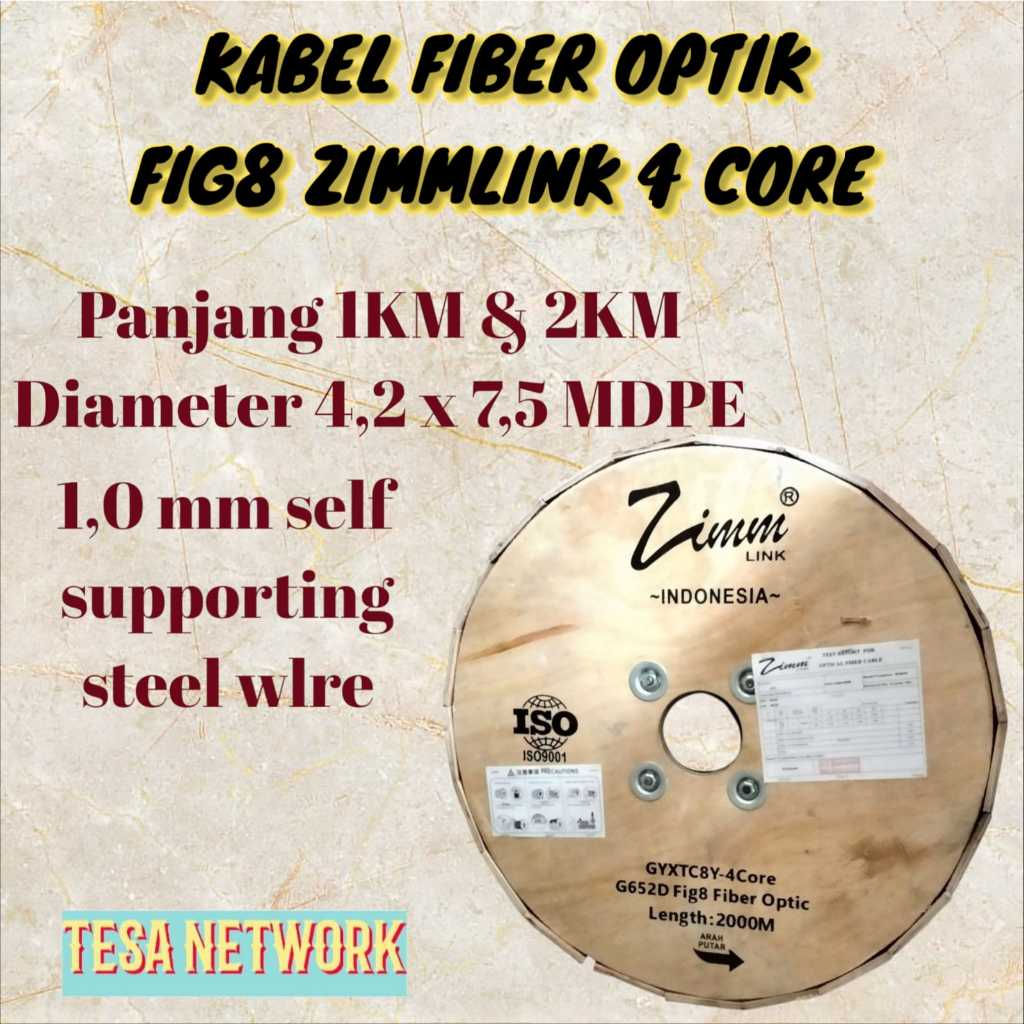 KABEL FIBER OPTIK FIG8 ZIMMLINK 4CORE 1KM//FIG8 ZIMMLINK 4CORE 2KM