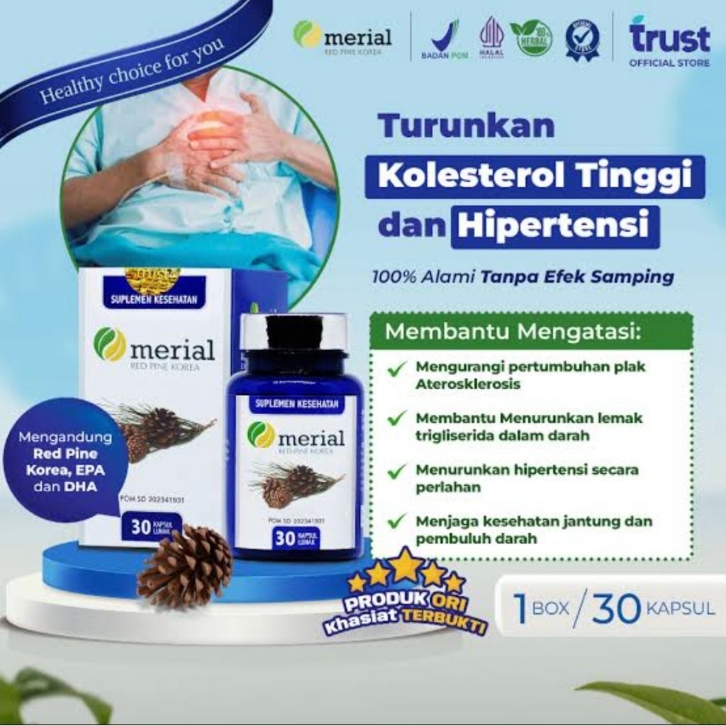 Obat Asli Original Merial Menurunkan Tekanan darah tinggi Kolestrol dan hipertensi