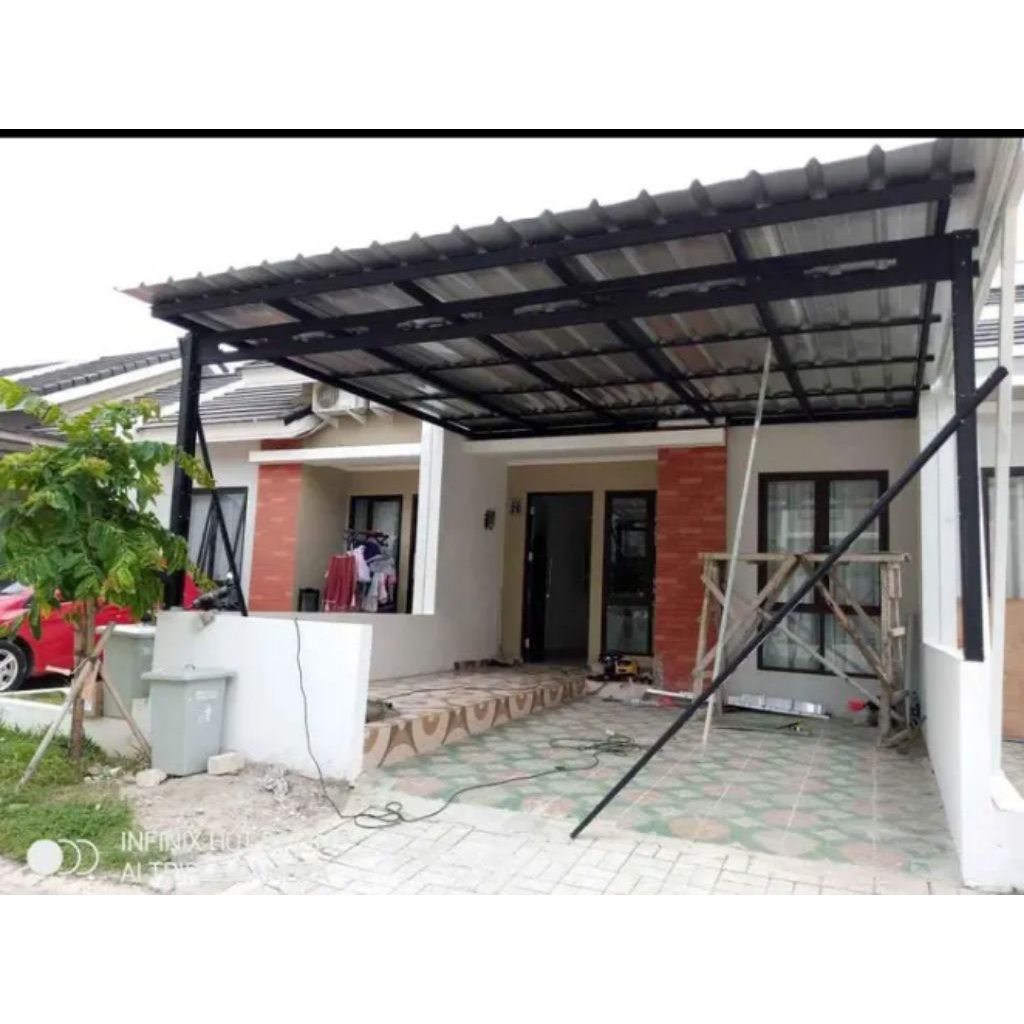 kanopi baja ringan atap spandek pasir