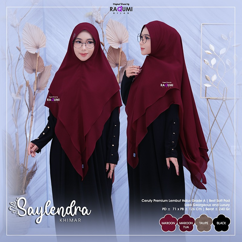 RAQUMI HIJAB//SAYLENDRA KHIMAR//KHIMAR 2 LAYER DENGAN SOFT PET//KHIMAR CERUTY BABYDOLL//KHIMAR SYAR'