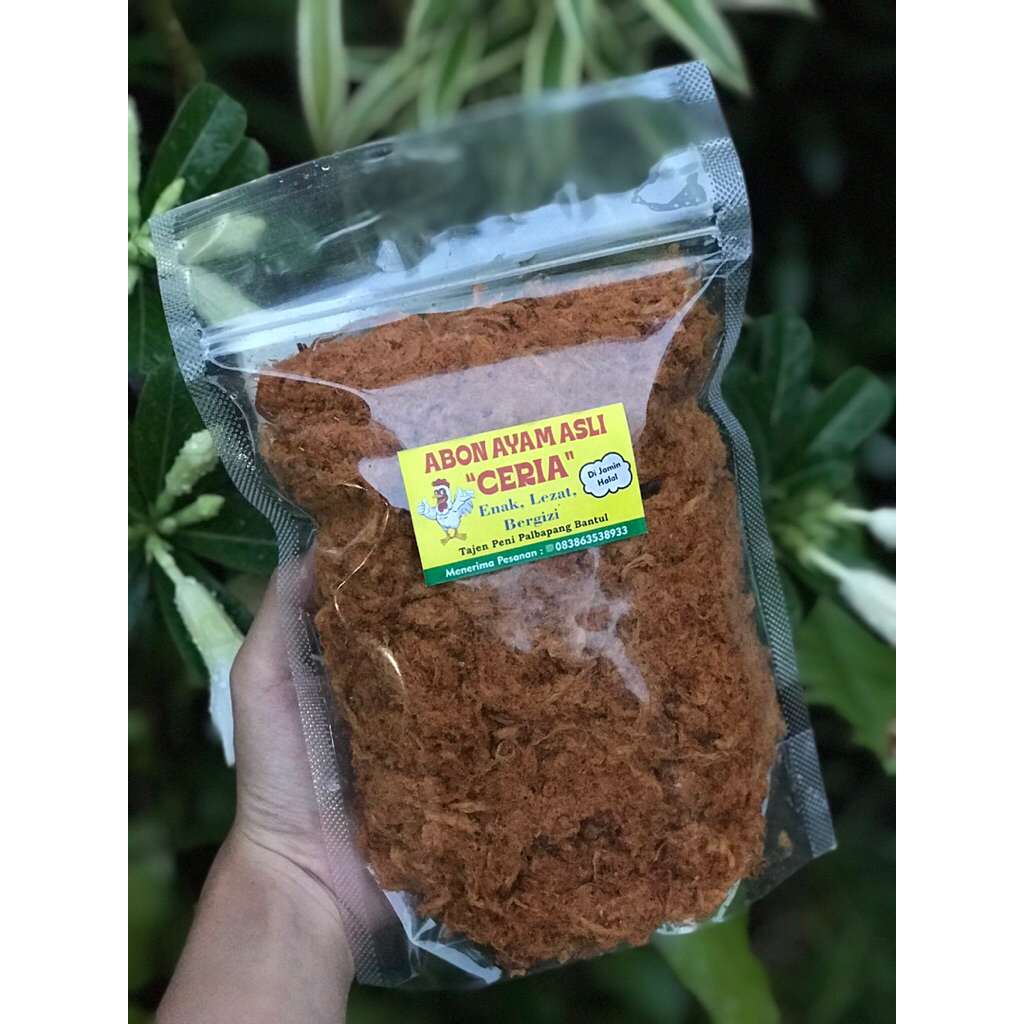 

Abon Ayam Asli “CERIA” Enak,Lezat,Bergizi HALAL 100gr