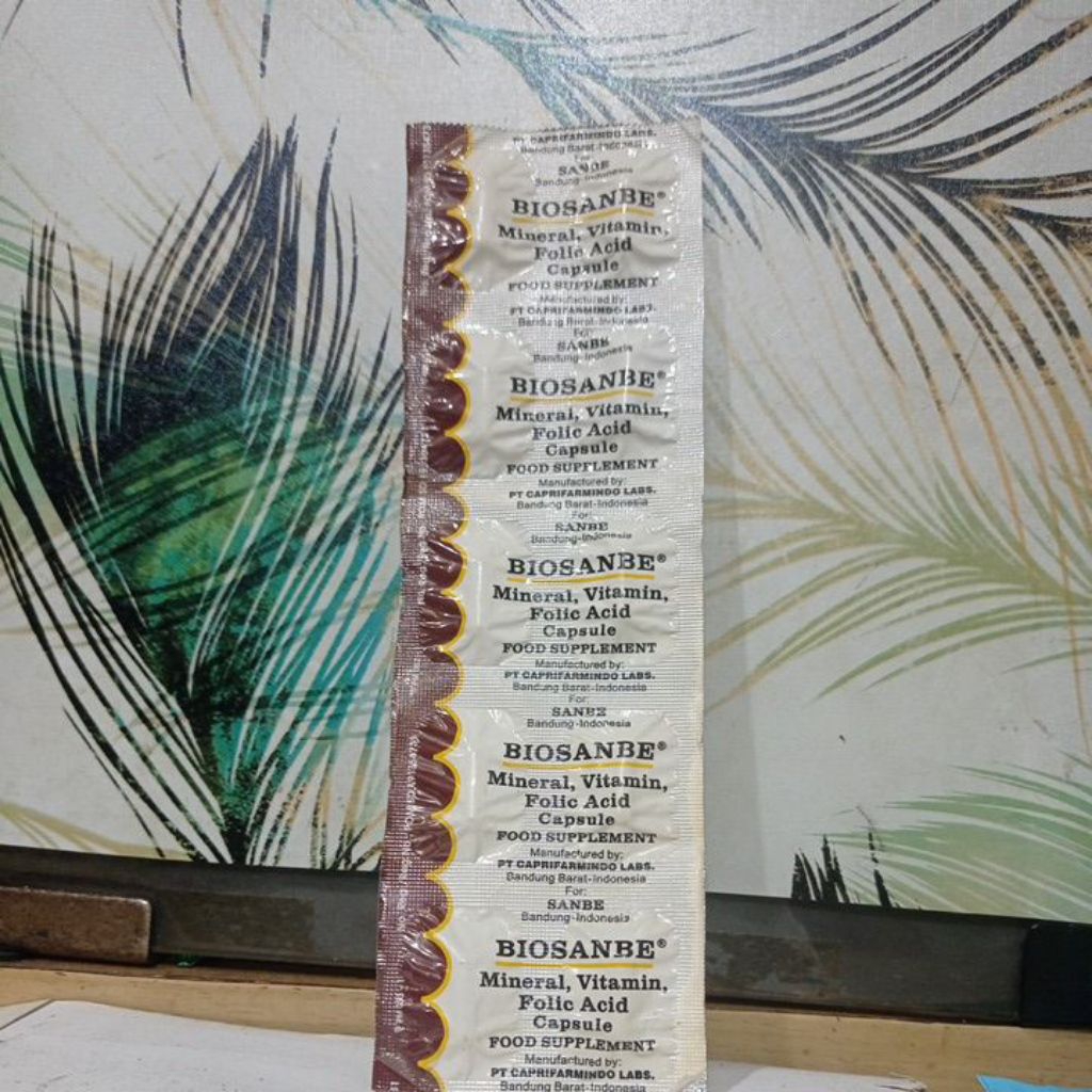 BIOSANBE Vitamin mineral zat besi  1 strip 10 kaplet EXP 2026