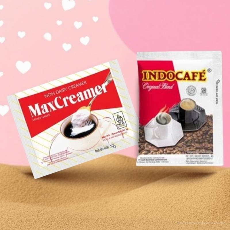 

MAX INDOCAFE Original Blend sachet 2 gr Max dan Creamer Sachet 3gr Jodoh nya kopi 10 Sachet