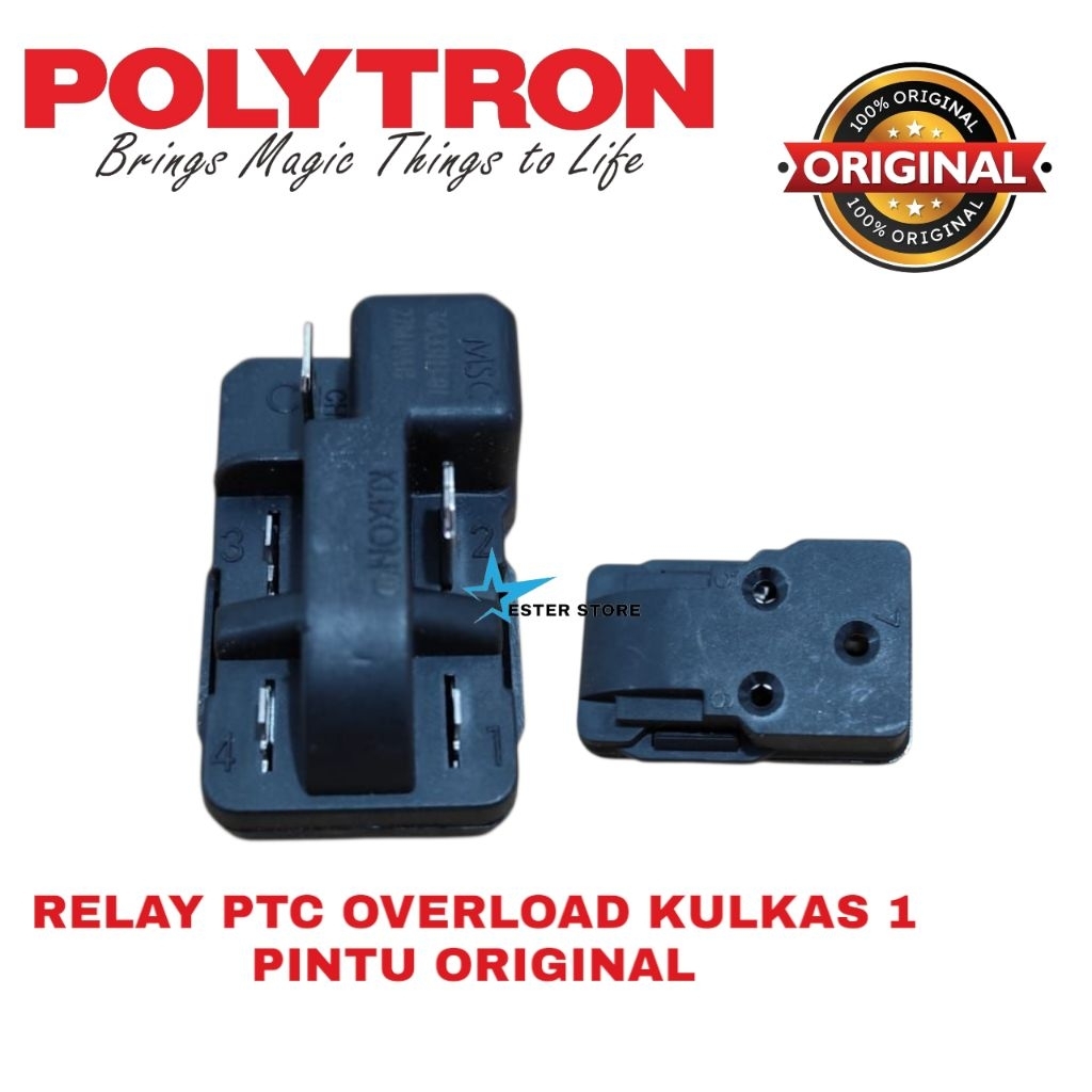 Relay PTC Overload kulkas Polytron 1 pintu Quality Ori