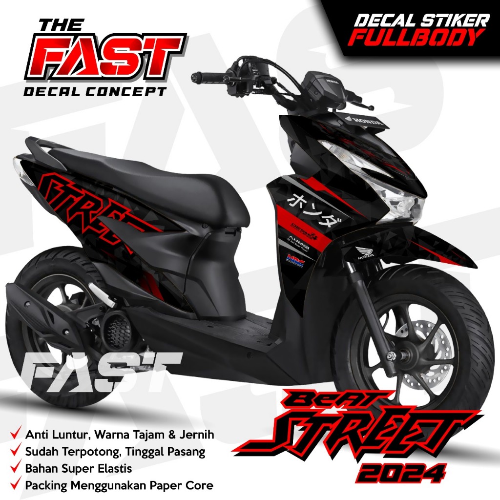 Stiker Dekal BeAT STREET Fullbody  TERBARU Decal Beat Street motif RACING Fullbody Striping BeAT Str