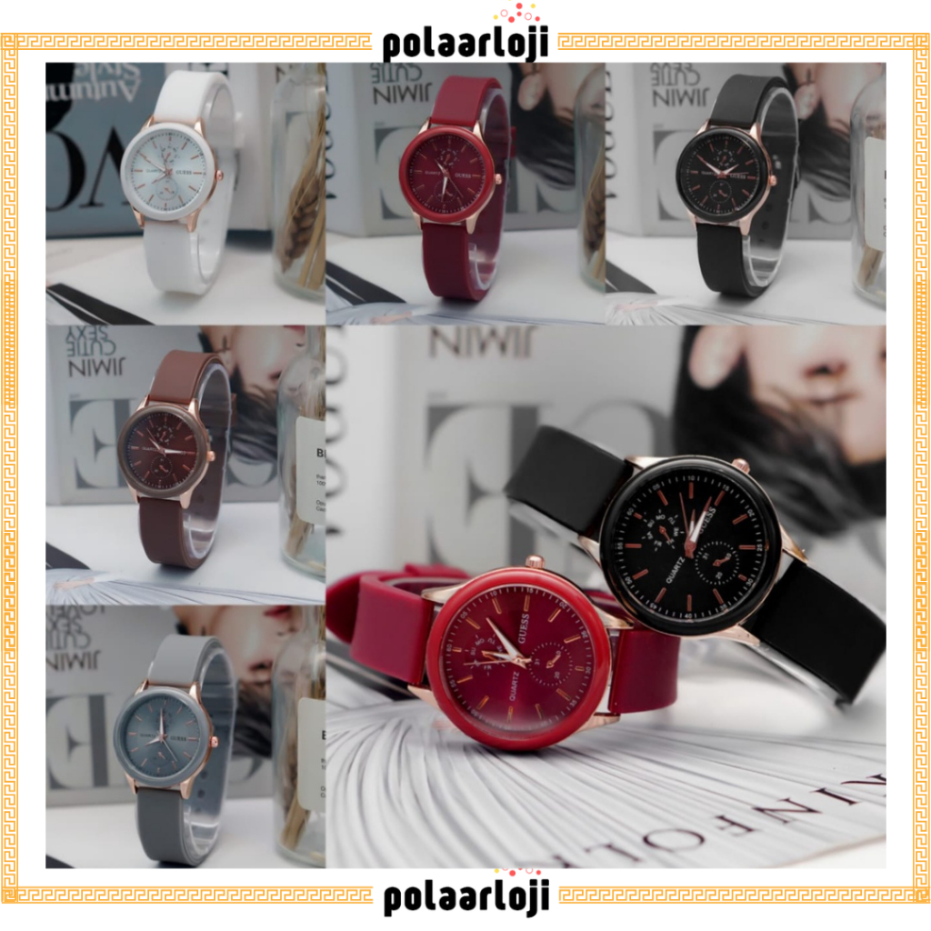 PA JAM TANGAN WANITA PRIA ANALOG CHRONO VARIASI QUARTZ RUBBER WATCH GROSIR HIGH QUALITY RM060