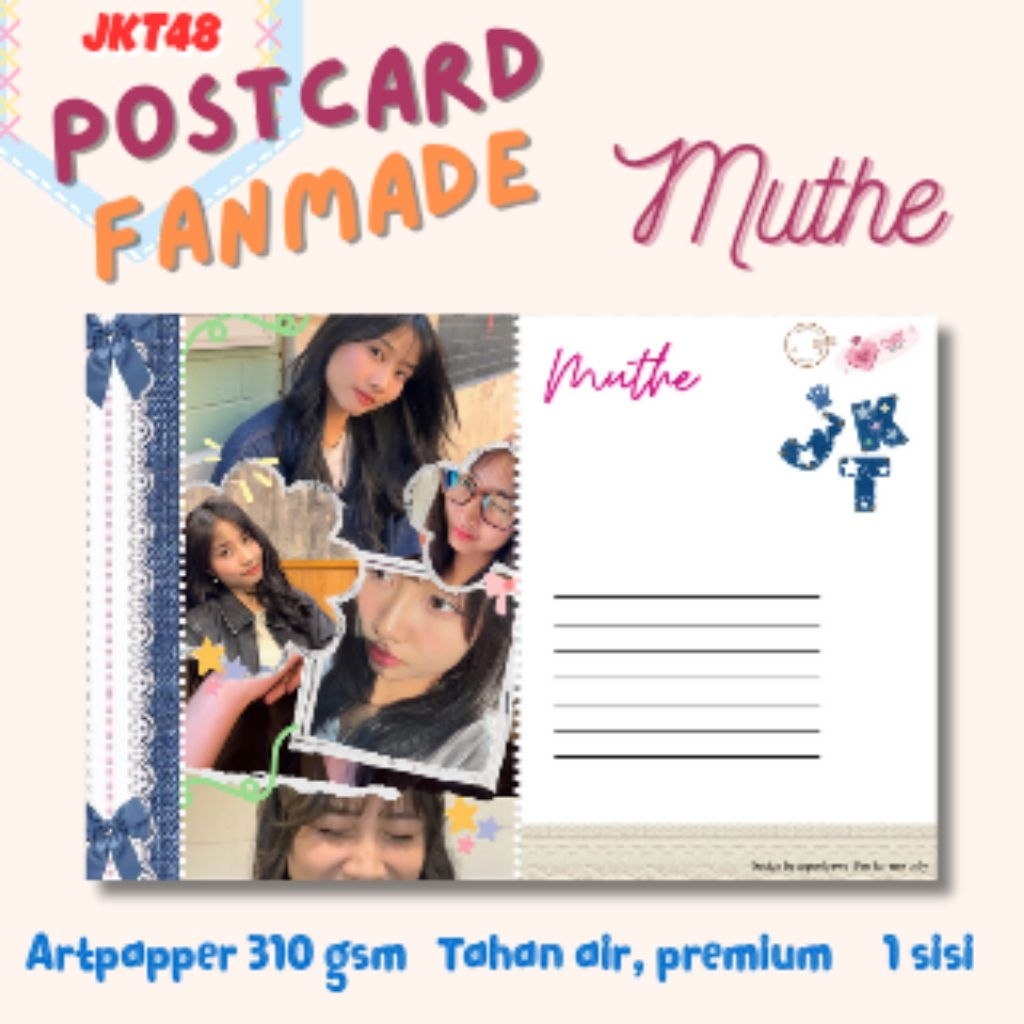 

Postcard Kartu Ucapan Fanmade JKT48 - MUTHE Series Koleksi Edisi Spesial – Doff Finish 310gsm