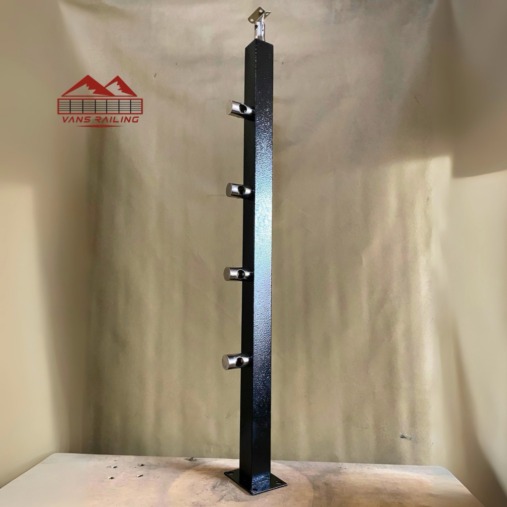 TIANG HOLLOW BESI COATING HITAM RAILING TANGGA JARI JARI TERMURAH