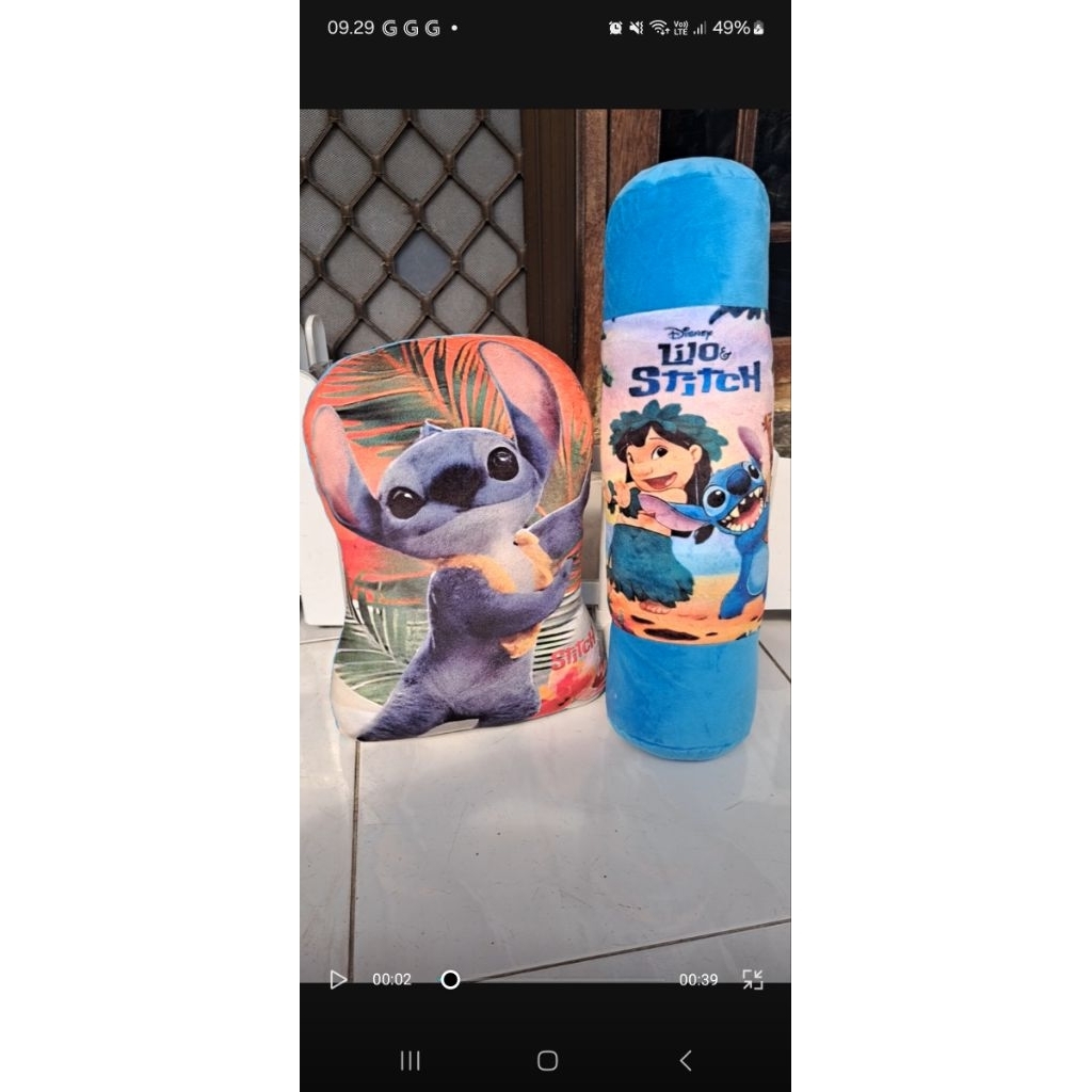 Bantal guling selimut printing lilo and stitch