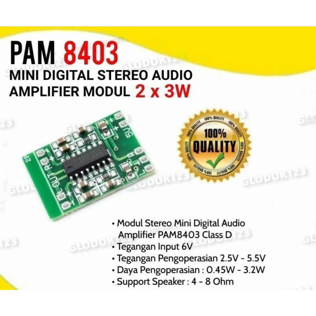 Kit PAM 8403 Mini Digital Stereo Audio Amplifier Modul 2X3Watt