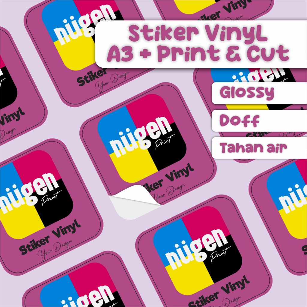 

Cetak Print Stiker Sticker Label Vinyl A3+ CUTTING Kiss Cut Die Cut LABEL STIKER MAKANAN MINUMAN CUSTOM