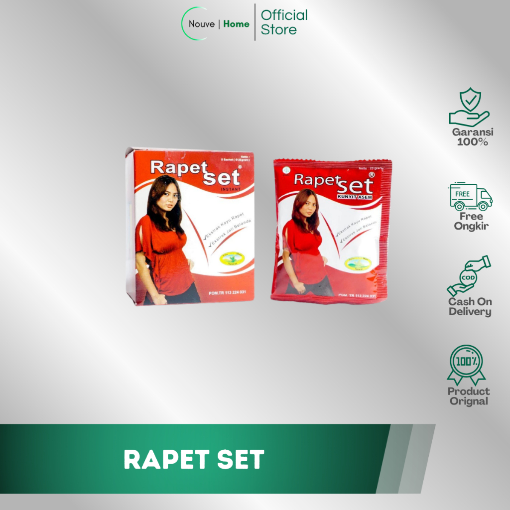 

RAPETSET - kunyit asem + ekstrak kayu rapet & jati belanda | 1 box isi 5 sachet | jaga kesegaran & kekencangan kewanitaan