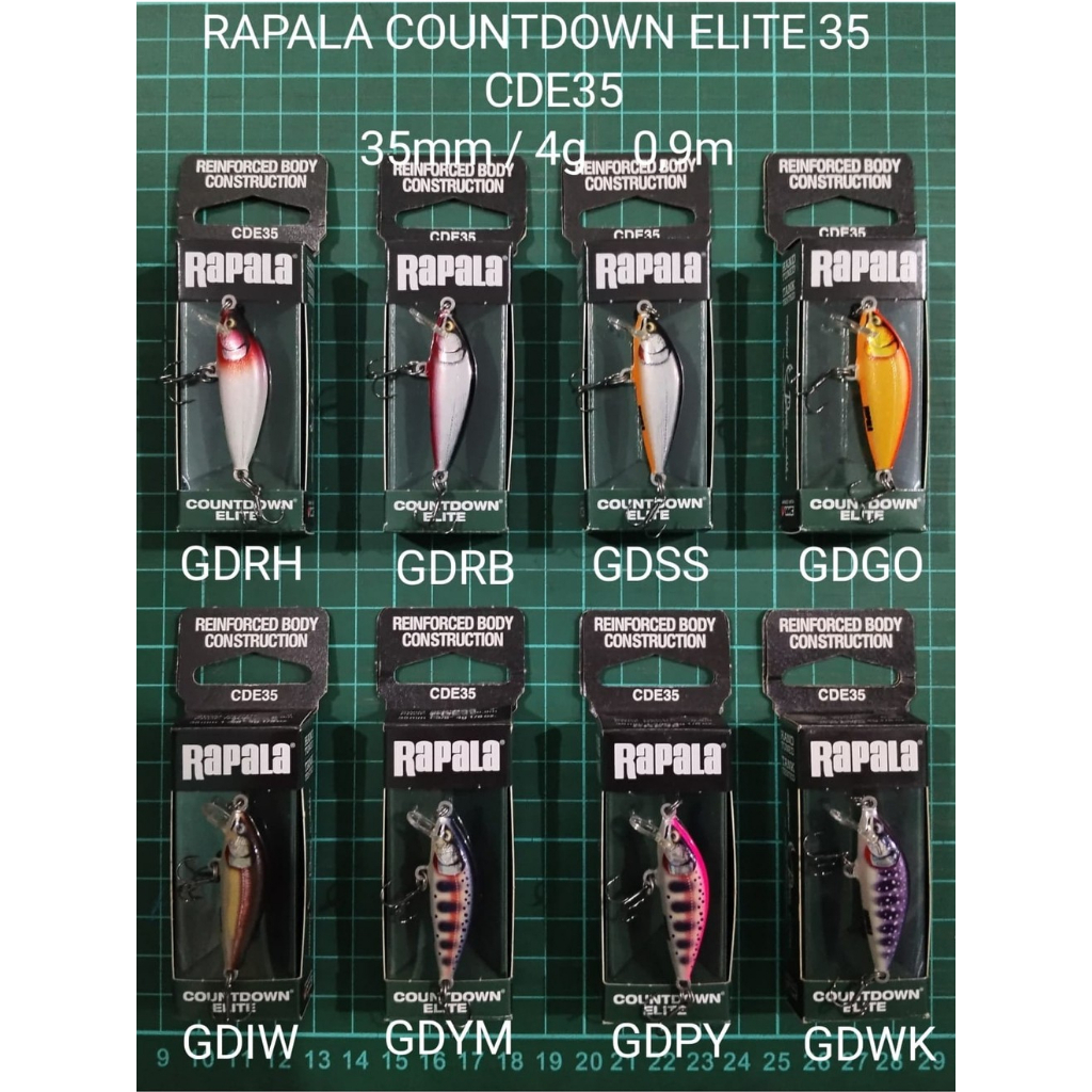 LURE / UMPAN RAPALA COUNTDOWN ELITE 35 CDE35, 35mm / 4gram, 0,9m