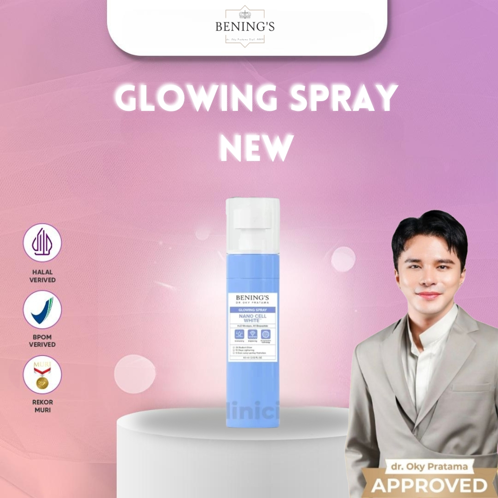 Bening's Glowing Spray Nano Cell White 3x Radiant Glow - Mengglowingkan By Benings Clinic Dr Oky