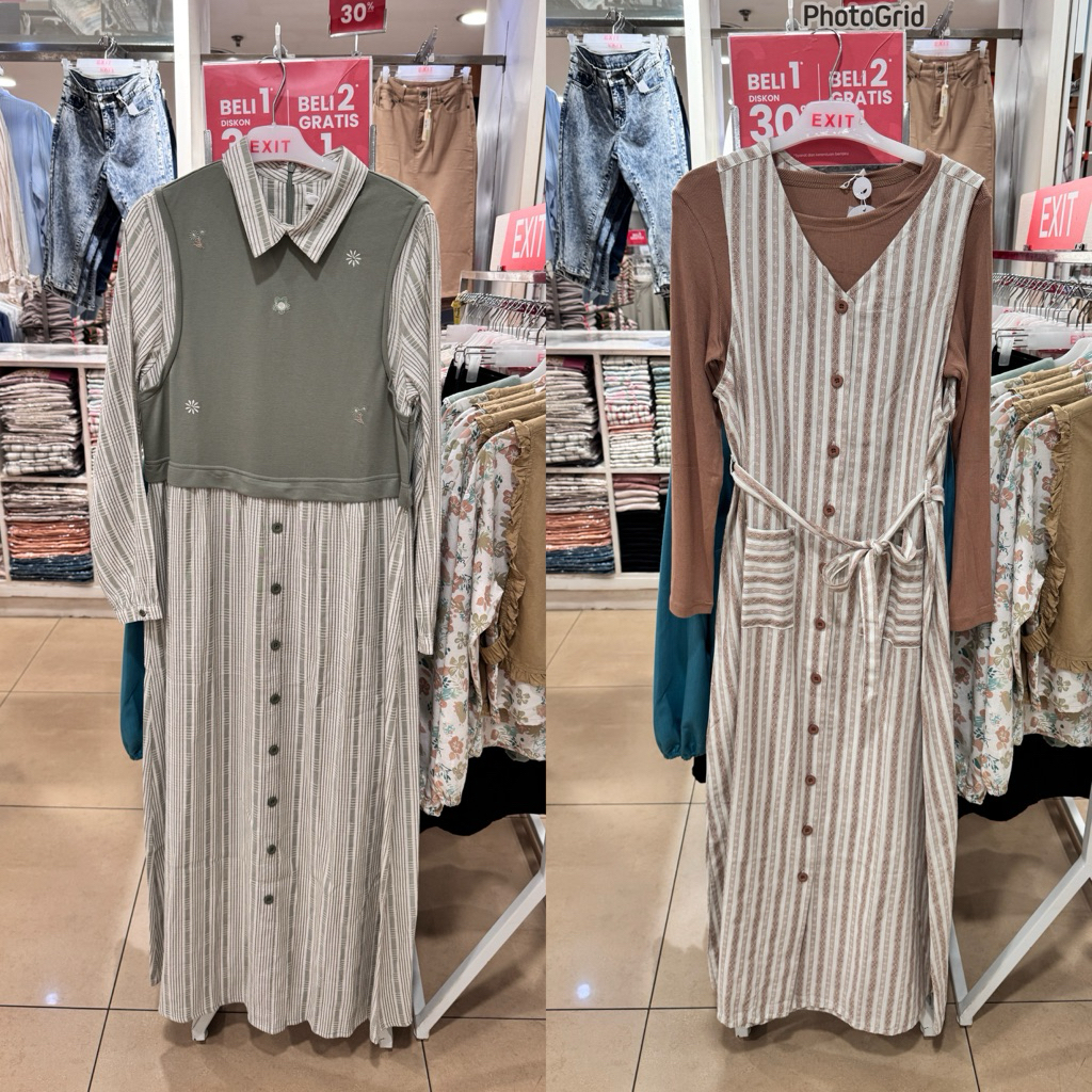 EXIT - SALE Dress Overall Gamis Wanita (S-XXL)