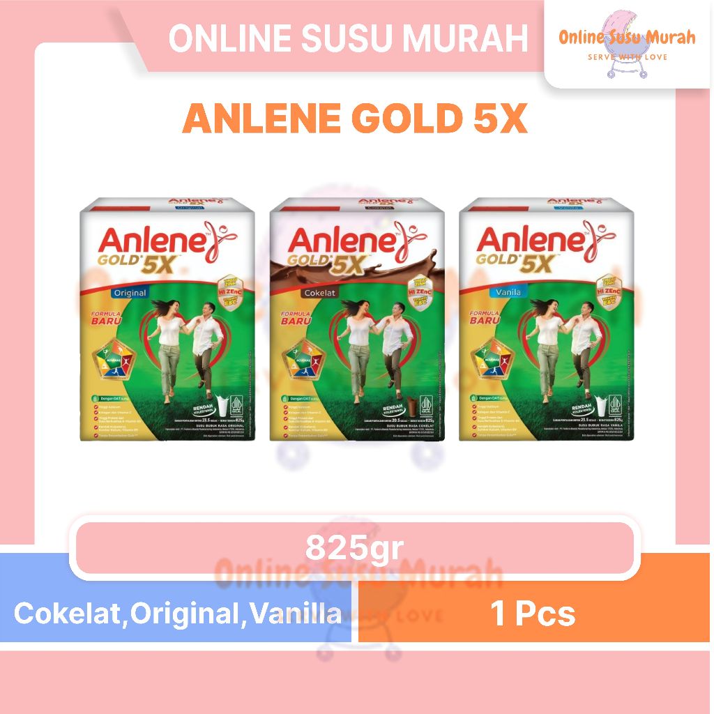 

ANLENE GOLD 5 X VANILA COKLAT ORIGINAL 825GR 5X 825 GR SUSU DEWASA SSKD