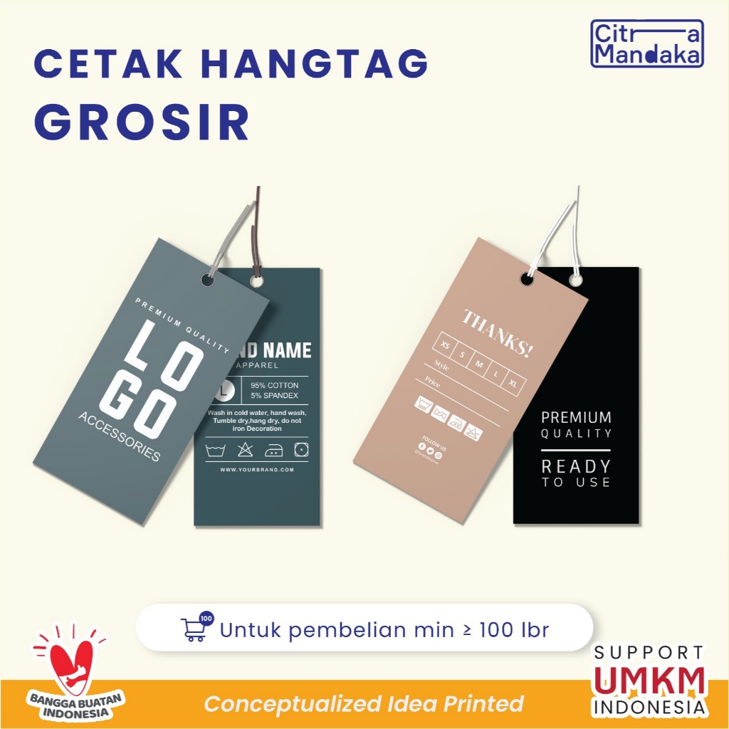 

Hang Tag Custom 1 Sisi Grosir A3 | HangTag Baju Free Design | Tag baju | Hang Tag Akesoris Produk Thank you Olshop