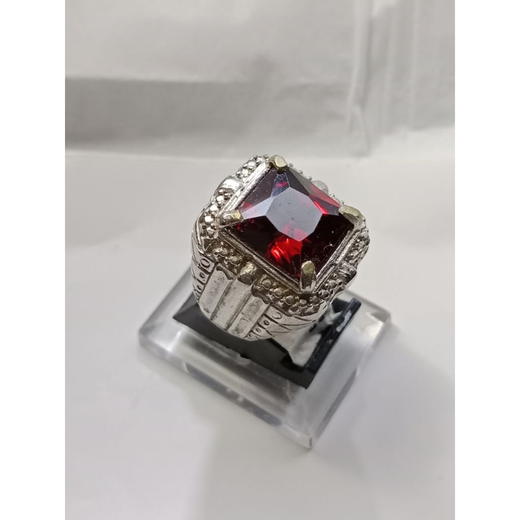 cincin batu cutting merah siam