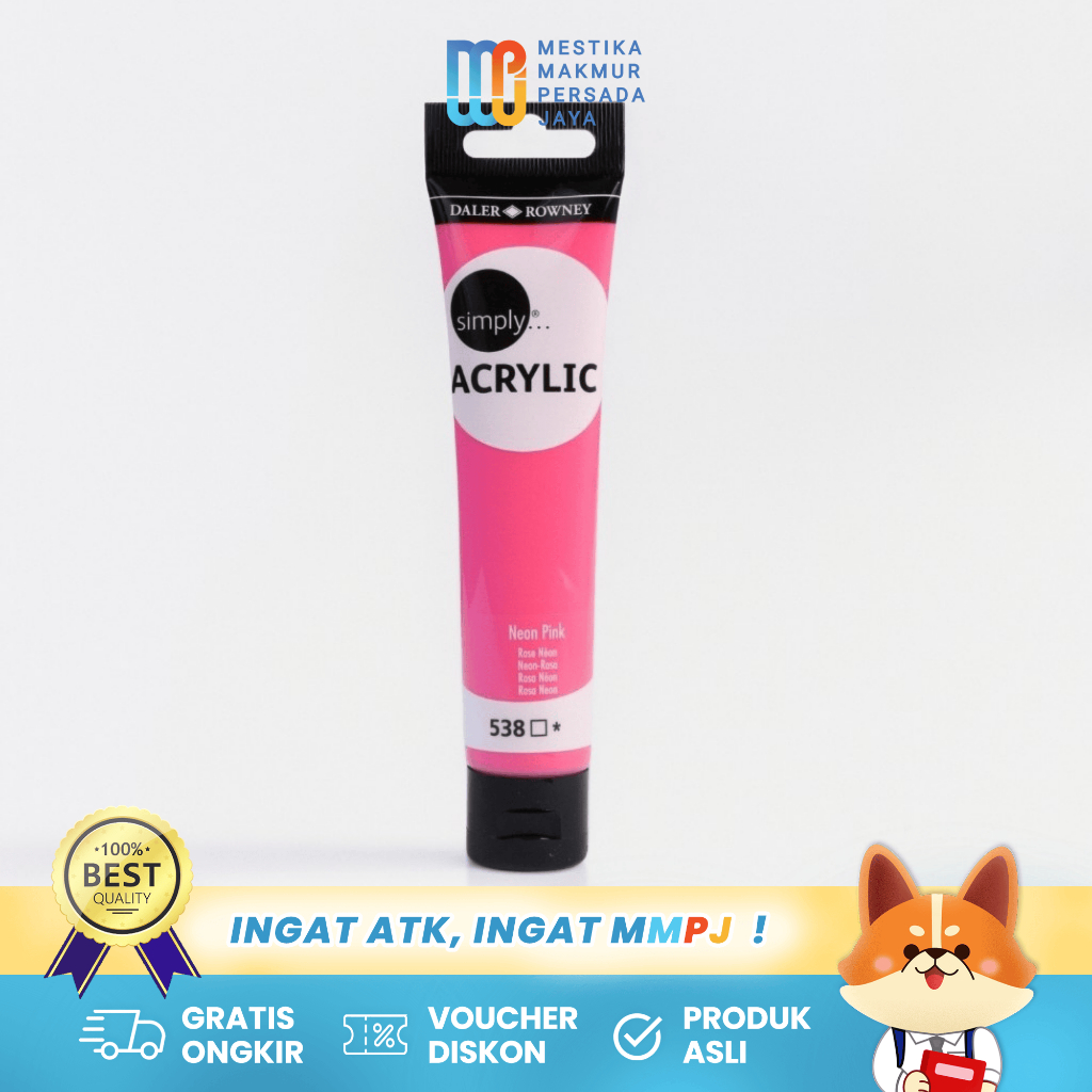 

Daler Rowney Simply Acrylic Paint - Cat Akrilik Neon Pink 75 Ml 126975538