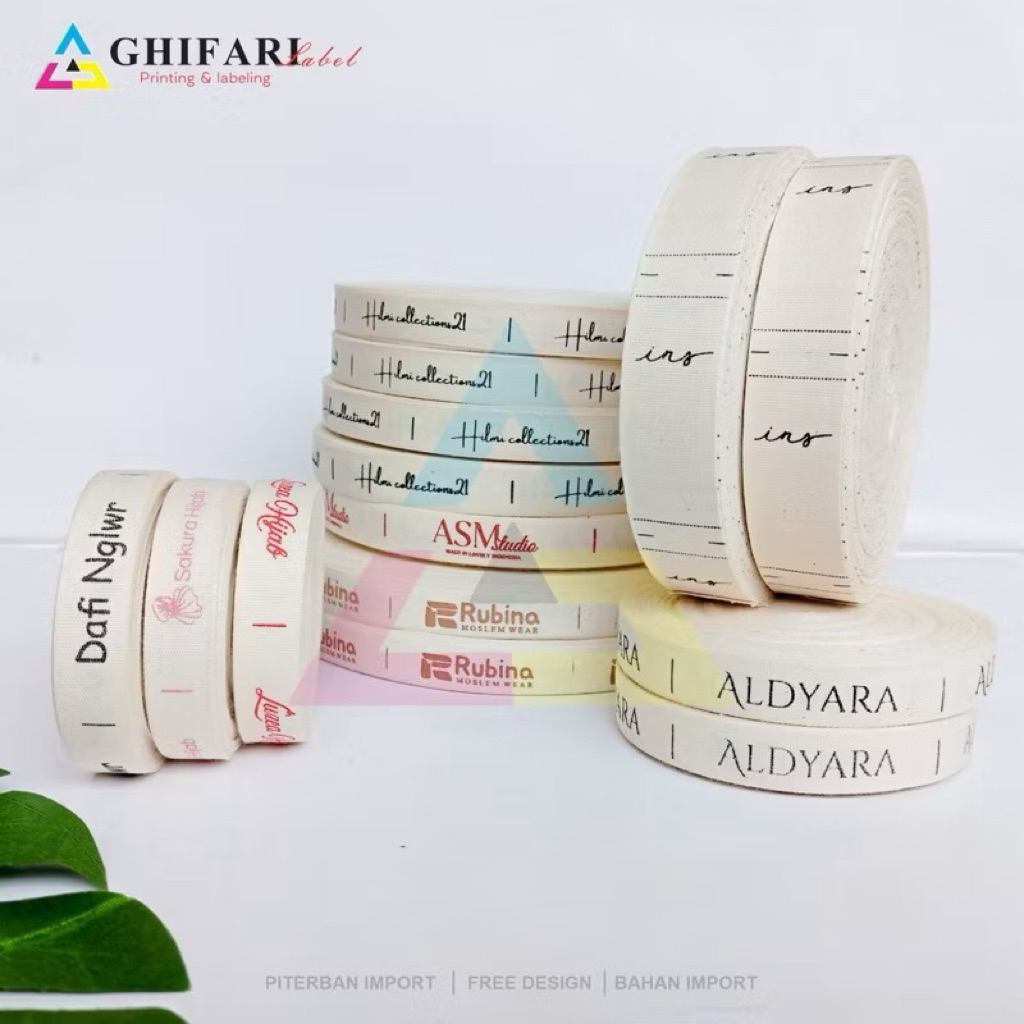 

Label katun minimal 100pcs / Label hijab / Label katun lembut / Label pakaian / Label pita katun / label gamis