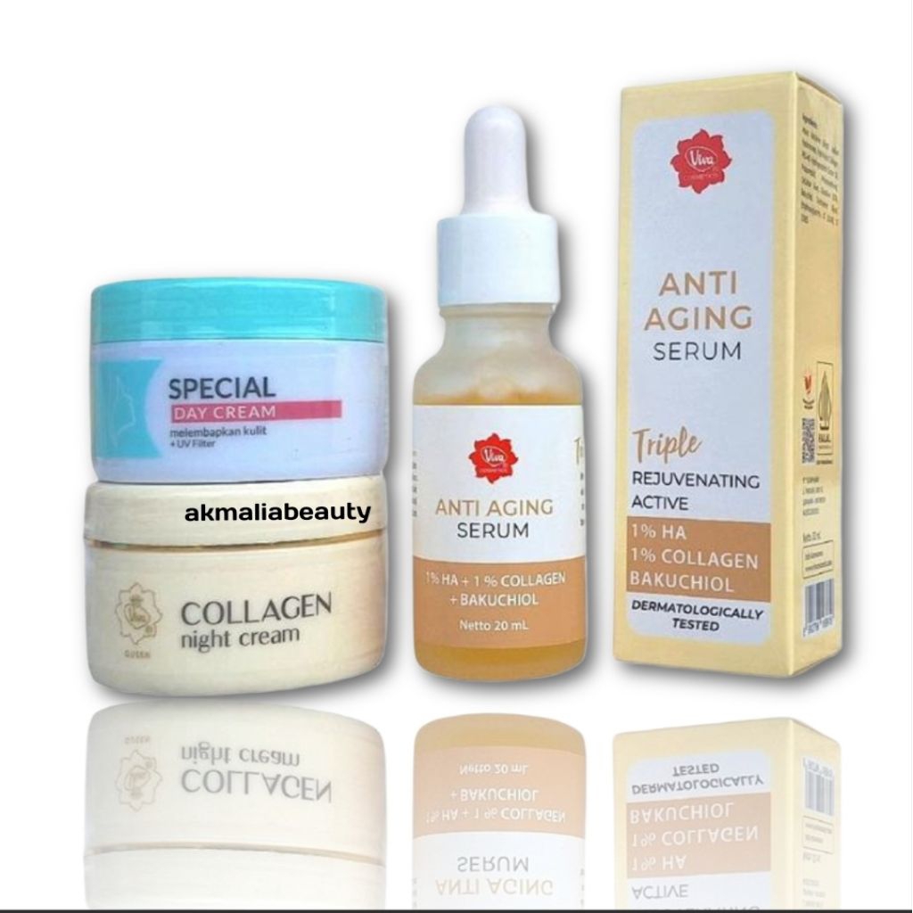 Paket Viva 3in1 | Cream siang & Malam , Serum Viva BPOM