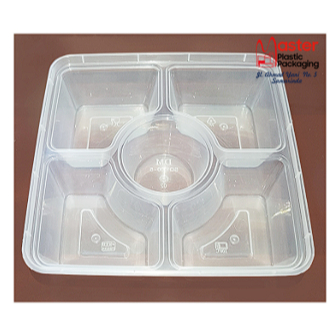 Thinwall Bento Sekat 5 Square DM - 5 Pcs
