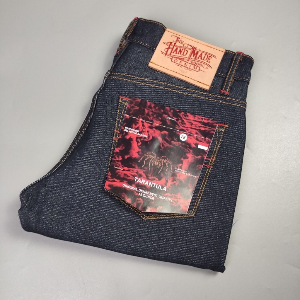 Celana Denim Junior Original Selvedge Accent HandMade 15 Oz Sanforize Ukuran 24-30 Raw Denim Premium