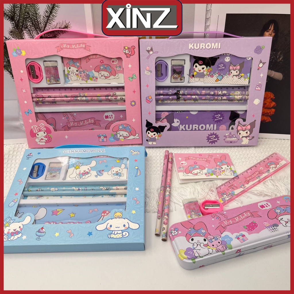 

XiNZ Stationery Complete Lengkap 7 in 1 Pensil Box Hadiah Anak Alat Tulis Anak Tk Kotak Pensil Set