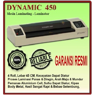 Dynamic 450 Mesin Laminating double folio 4 Roller Garansi resmi